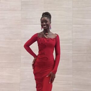 2025 spring and summer new cross border pleated personalized twisted rope decorations neck long sleeved slim